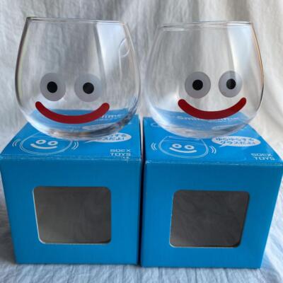 Dragon Quest Smile Slime Swaying Face Glass 2 Set Clear Square Enix Japan