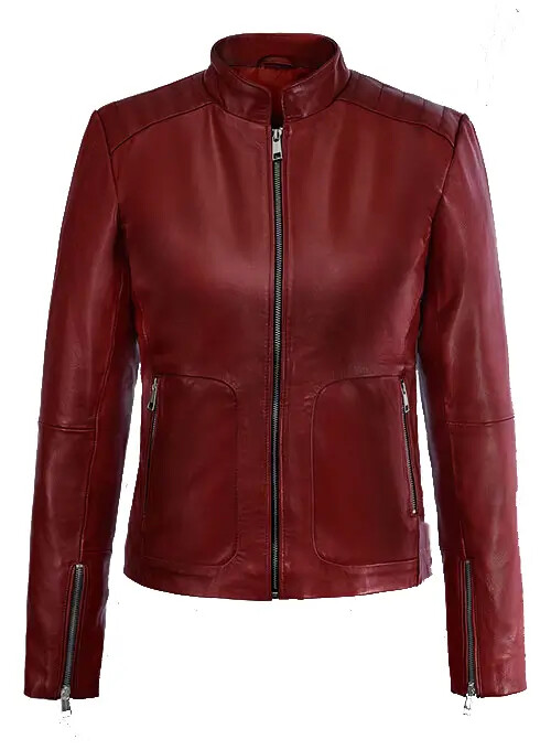 Women's Kaya Scodelario Resident Evil 6 RE6 Slim Fit Maroon
