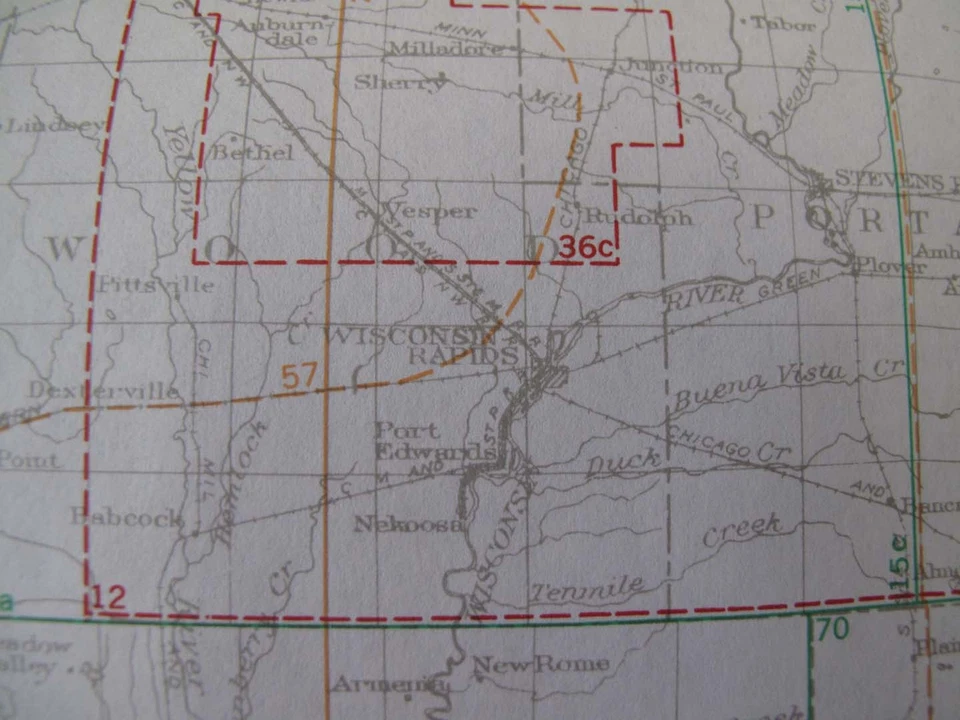 Геологическая сложенная геологическая карта индекс Wisconsin Green Bay LaCrosse Milwaukee 1953 - Изображение 4 из 4