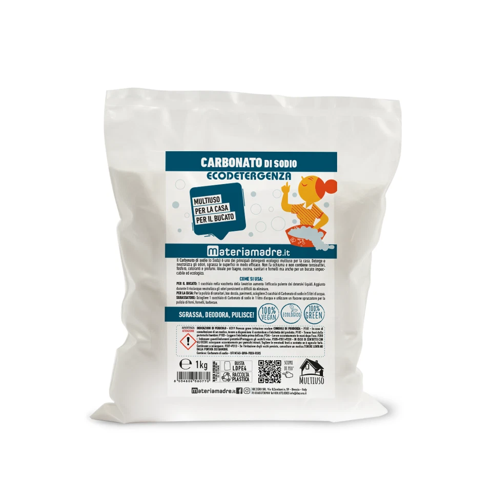 MATERIAMADRE CARBONATO DI SODIO PURO ECO DETERGENZA 1KG BUSTA