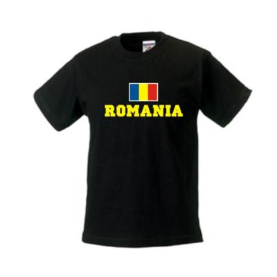 Kinder T-Shirt RUMÄNIEN Romania Flagshirt Ländershirt Kids Fanshirt (WMS02-51f)