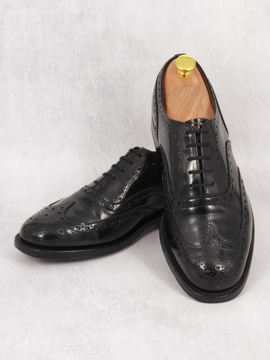 UK 7 G - Church's Burwood Black Polished Binder Oxford