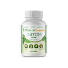 Caffeine Pills Energy Focus Endurance Booster, 200mg Tablets Maximum Potency