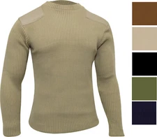 Rothco Crew Neck Acrylic Sweater Uniform Army Commando Thick Warm Winter Work
