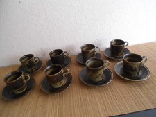 8 x Porsgrund Norway Lava Kaffeegedeck 2-teilig Kaffeetasse + untere
