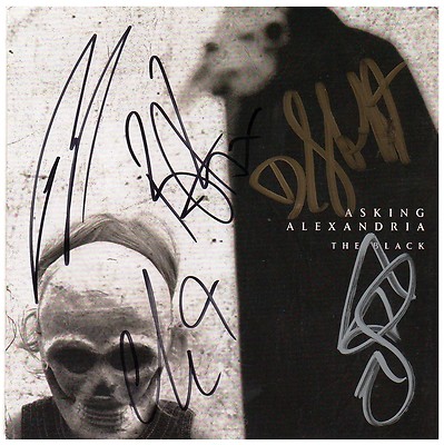 Asking Alexandria 直筆メンバー全員サイン入りジャケット 額縁付 ASKING ALEXANDRIA The Black Ltd Ed Hand Signed By All 5 RARE New