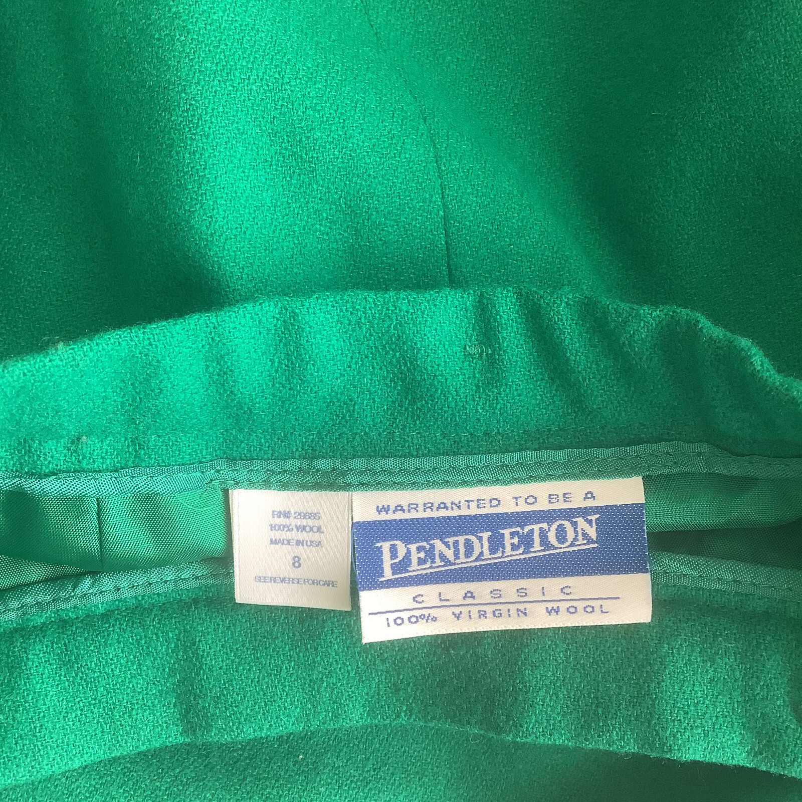 Pendleton Pleated 100% Virgin Wool Classic Green … - image 9
