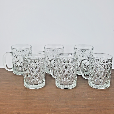 食器 Sebaschan Set of Six Paul Sebastian Crystal Crisscross Cut, Clear Mugs | eBay