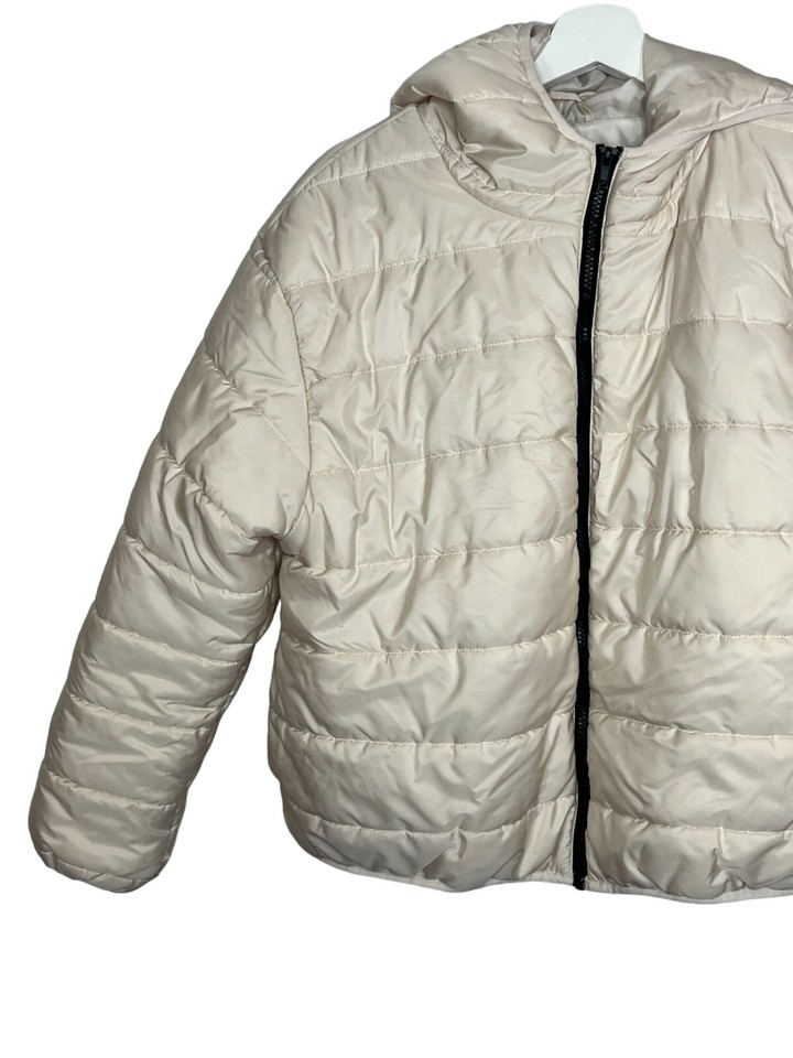Wild Fable Jacket Womens Puffer Size Large Cream Fall Outerwear Coat
