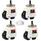4 x Stem Leveling Machine Casters with Nylon Wheel, Retractable Workbench Caster