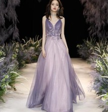 Lady cocktail Banquet Evening Dress Female Host Suspenders Sexy Long Mesh Dress