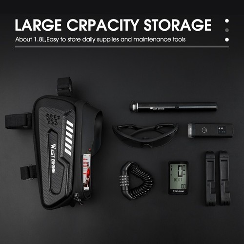 WEST BIKING Impermeable Bicicleta Marco Frontal Superior Tubo Bolsa Ciclismo Teléfono Estuche Bolsa 1.8L - Imagen 17 de 17
