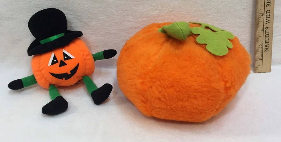 Disfraz de calabaza de Halloween niño pequeño 6 - 12 meses con sonajero de felpa y cuidador de estante Foto 3 de 4
