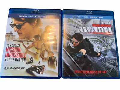 Mission: Impossible Rogue Nation & Ghost Protocol 2-Disc Blu-ray DVD No Digitals