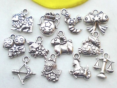 5/12 Anhänger STERNZEICHEN Charms Horoskop Tierkreiszeichen Schmuck Basteln