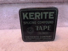 VINTAGE Advertising Tin KERITE Splicing Compound Tape Tin 4.5"x4.5"x2"