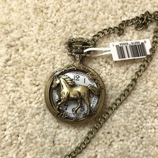 Invicta 47mm Equinox Pocket Watch Quartz Bronze Tone w/Chain Vintage Look 49006