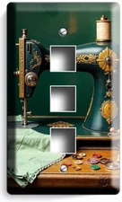RETRO VINTAGE SEWING MACHINE LIGHT SWITCH OUTLET HD WALL PLATE ROOM SCRAPBOOKING