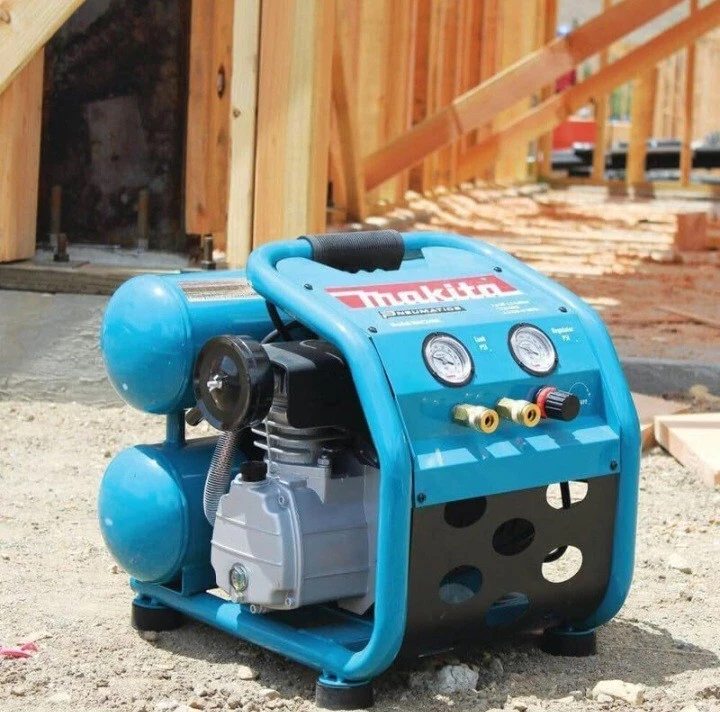 Makita MAC2400 2,5 л.с. 4,2 куб. фута/мин 90 фунтов/кв. дюйм 4-полюсный мотор воздушный компрессор двойной стек - Изображение 2 из 4