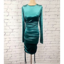 Bardot Dress Vera Mini Women 4 Turquoise Velvet Bodycon Sexy Cocktail Night Club
