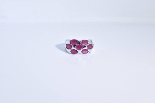 Vintage Handmade Pink Ruby Setting Sterling Silver Gothic Ring - Picture 6 of 10