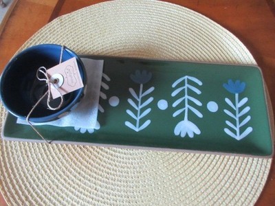 Mud Pie Painted Dot Dip and Tray  Set NWT