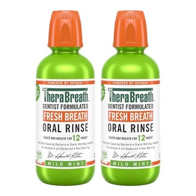 Fresh Breath Mouthwash, Mild Mint Flavor, Alcohol-Free, 16 Fl Oz (2-Pack)