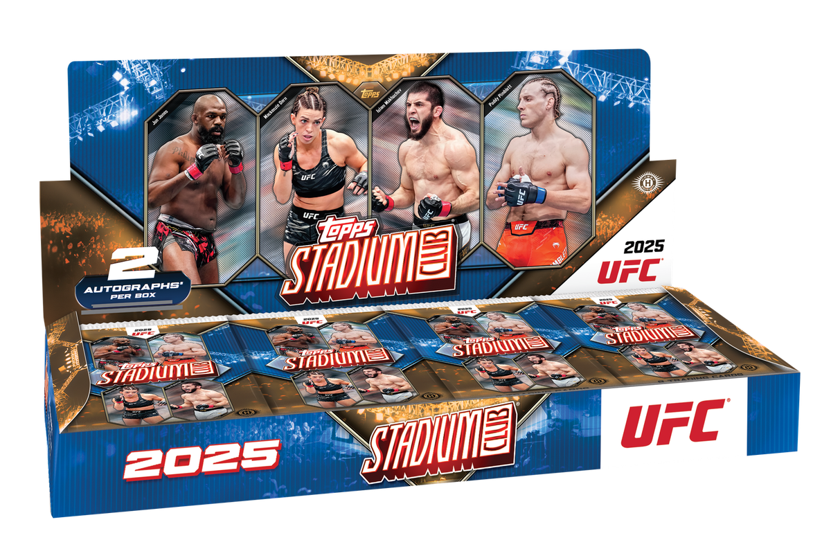 ufc booster box 2025 Topps Chrome Sealed Mega (6 Packs/Box) : Collectibles & Fine Art card Base Set along with a variety of parallels! 2025 TOPPS STADIUM CLUB UFC