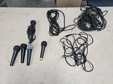 Lot Of 5 Dynamic  Other Microphones And Cable Lot