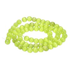 65pcs Light Navy Green Cat's Eye Stone Beads 6mm Round Crystal Loose Bead