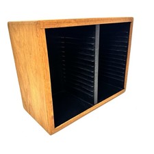 Vintage Wooden Case Logic CD Holder -30 CD Capacity Desktop/Wall Hang