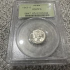 1943 D PCGS MS65 FB Mercury Dime old style pcgs holder