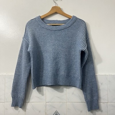American Eagle Women s XXS Oversized Fisherman Cropped Sweater Minimalist Cozy
