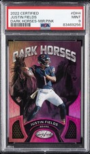 2022 PANINI CERT DARK HORSES MIRROR PINK #DH4 JUSTIN FIELDS 112/199 PSA 9