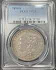 1894-S Morgan Silver Dollar $1 PCGS VF35 Very Fine Key Date