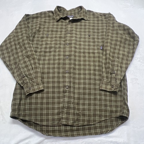 Patagonia Camicia Uomo XL Flanella Bottoni Plaid Cotone Biologico Pima Outdoor - Foto 12 di 12