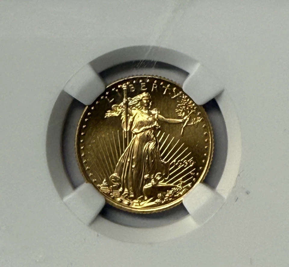 1999 W $10 1/4 oz American Gold Eagle NGC MS69 Newly Graded! - Image 3 of 4