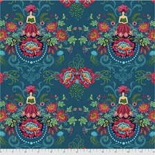 Free Spirit Odile Bailloeul MagiCountry Mini Flower Fairies Blue  Fabric by Yard