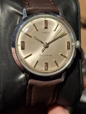 Timex Viscount 1969 Silver Tone Silver Dial Mens Vintage 1960s Automatic Self...