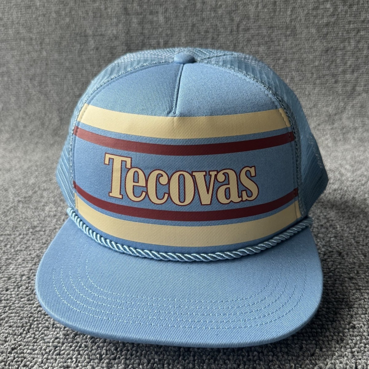Tecovas Retro Trucker Snapback Rope Hat Light Blue Mesh Back Cap