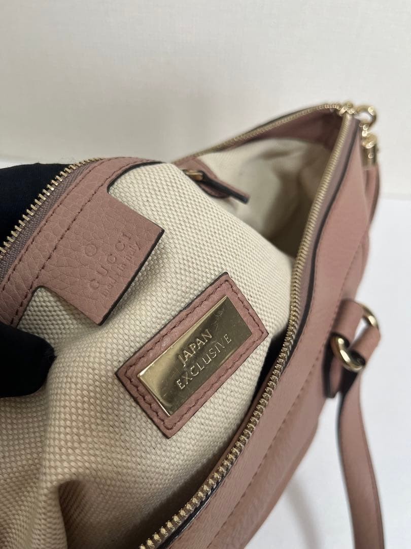 GUCCI Soho Tote Bag Pink Leather A4 Compatible Excellent Condition thumbnail 8