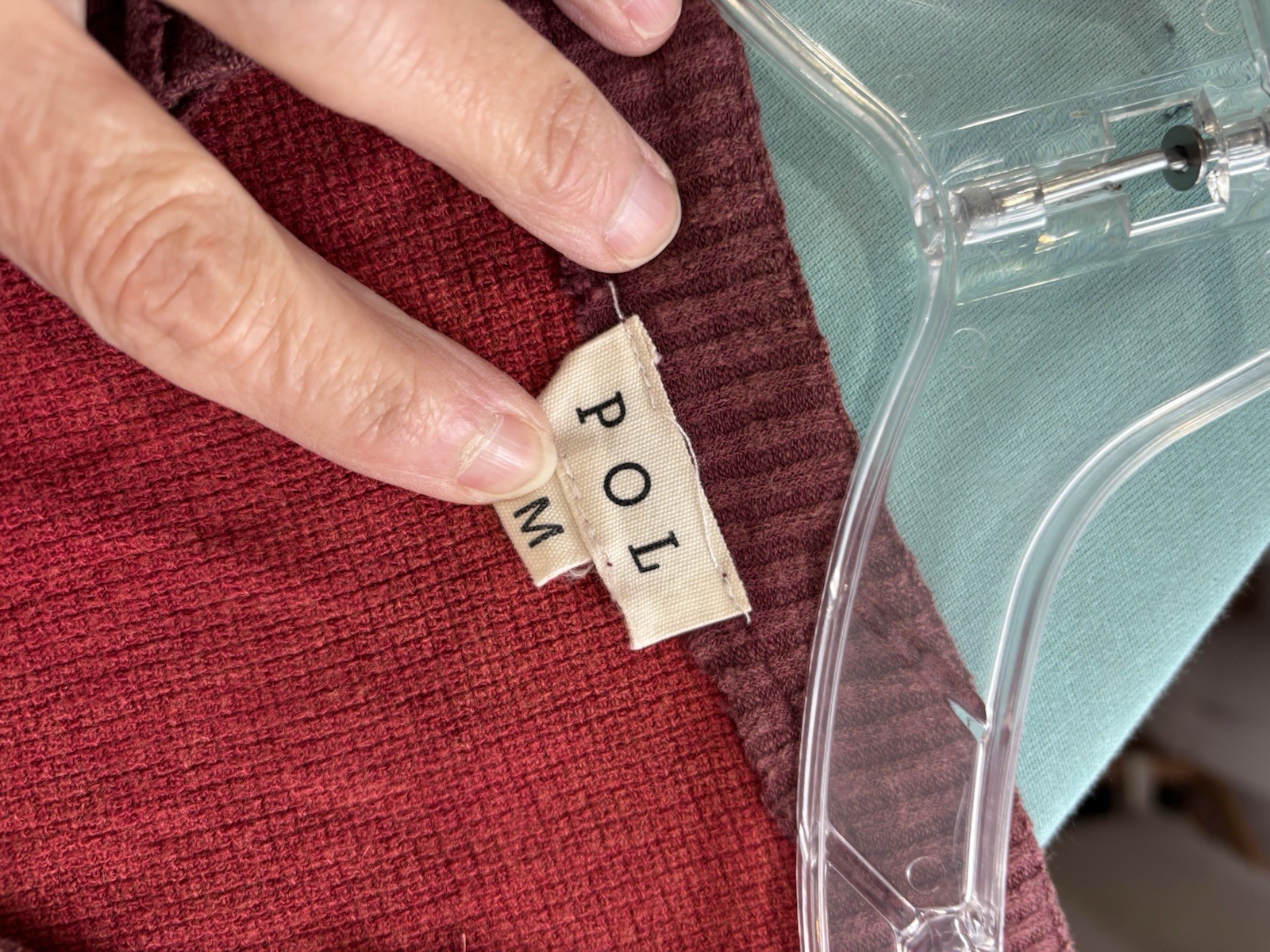 POL Notched Neck Oversized Patchwork Long Sleeve … - image 7