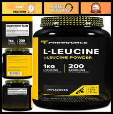 Primaforce L-Leucine Pure Powder 1 KG 2.2lbs Non-GMO, Gluten Free, 200 Serving