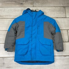 Lands' End Insulated Squall Hooded Winter Coat Jacket Kids Large Blue Gray
