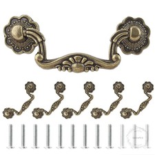 6 Pcs 3 Inch Bail Handle Drop Pulls Vintage Drop Bail Drawer Pulls 3" Hole Spaci