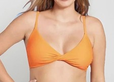 Orange Wild Fable Twist front Bikini Top size L Adjustable Straps NWT