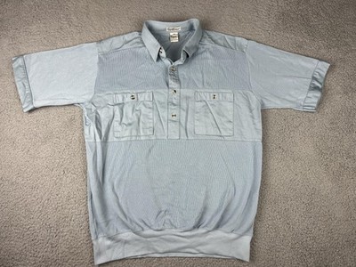 Vintage Norm Thompson Pullover Shirt Mens Large Short Sleeve Double Pocket 90s