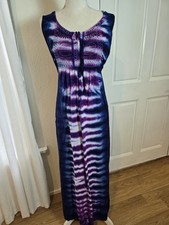 One World Maxi Dress Size 2x Purple Tie Dye Boho