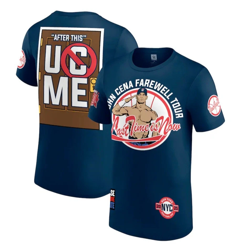 Camisa OFICIAL WWE Para Hombre JOHN CENA Farewell Tour MSG NYC L Última Vez RAW Grande Foto 2 de 4