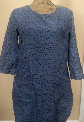Seasalt Cornwall Grey Navy Boat Yard Fine Cord Tunic-Pockets - Size 10 UK *Xclt*